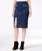 Marilyn Monroe Juniors' Front-slit Denim Midi Skirt