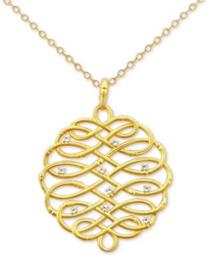Kesi Jewels Diamond Accent Infinity-weavependant Necklace In 18k Gold-plated Sterling Silver, 16