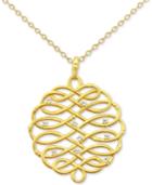 Kesi Jewels Diamond Accent Infinity-weavependant Necklace In 18k Gold-plated Sterling Silver, 16