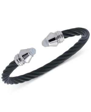 Charriol Women's Fabulous White Moonstone Black Pvd Stainless Steel Cable Bangle Bracelet