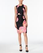 Calvin Klein Tie-dyed Floral-print Sheath Dress