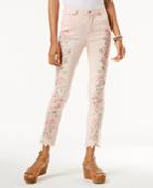 One Hart Juniors' Printed & Frayed Skinny Jeans, Created For Macy's