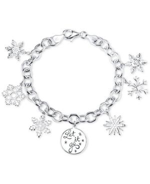 Disney Snowflake Charm Bracelet In Sterling Silver