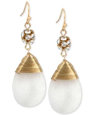 M. Haskell For Inc Gold-tone Wrapped Stone Drop Earrings, Only At Macy's