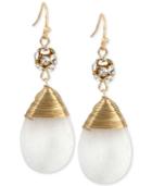 M. Haskell For Inc Gold-tone Wrapped Stone Drop Earrings, Only At Macy's