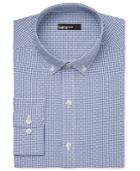 Bar Iii Men's Slim-fit Blue Dot Mini Gingham Dress Shirt, Only At Macy's