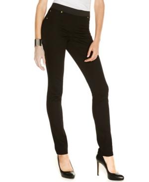 Inc International Concepts Petite Pull-on Skinny Jeggings, Black Wash