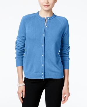 Karen Scott Petite Crewneck Cardigan, Only At Macy's