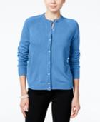 Karen Scott Petite Crewneck Cardigan, Only At Macy's