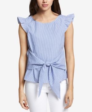 Sanctuary Cotton Ruffled-sleeve Top