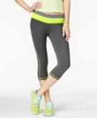 Material Girl Active Juniors' Foldover-waist Graphic Cropped Leggings, Only At Macy's