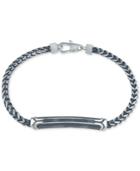 Esquire Men's Jewelry Diamond Link Bracelet (1/10 Ct. T.w.) In Black Ion-plated Stainless Steel, Created For Macy's