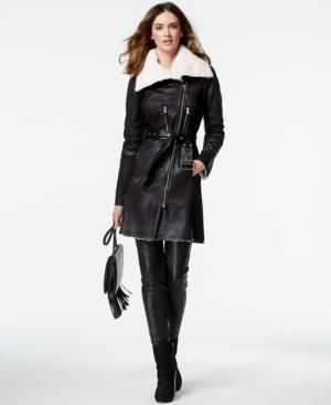 Vince Camuto Mixed-media Faux-shearling Jacket