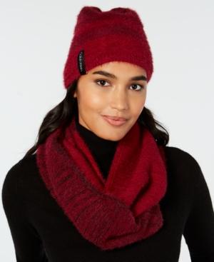 Calvin Klein 2-pc. Colorblocked Fuzzy Scarf & Hat Set