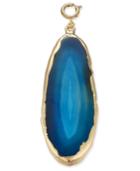 M. Haskell For Inc Gold-tone Large Blue Agate Clip-on Pendant, Only At Macy's
