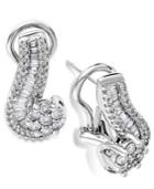 14k White Gold Earrings, Diamond (1 Ct. T.w.) Cluster Swirl Earrings