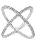 Studio Silver Cubic Zirconia X-ring In Sterling Silver