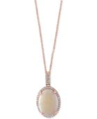 Aurora By Effy Opal (3-1/10 Ct. T.w.) And Diamond (1/8 Ct. T.w.) Pendant Necklace In 14k Rose Gold