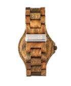 Earth Wood Raywood Wood Bracelet Watch W/date Olive 47mm