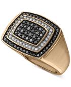 Men's Black & White Diamond Ring (1 Ct. T.w.) In 10k Gold