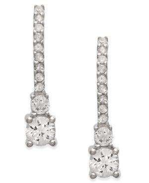 White Sapphire Drop Earrings In 14k White Gold (1 Ct. T.w.)