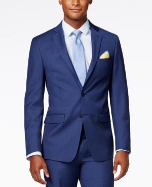 Calvin Klein X-fit Blue Solid Extra Slim-fit Jacket