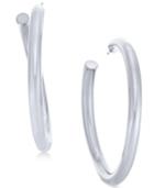 Inc International Concepts Silver-tone Twist Hoop Earrings, Only At Macy's