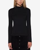Avec Les Filles Ribbed Mock-neck Top
