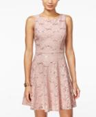 Speechless Juniors' Sequined Lace A-line Dress, A Macy's Exclusive