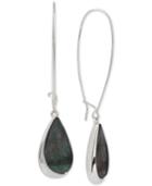 Robert Lee Morris Soho Silver-tone Teardrop Stone Long Drop Earrings