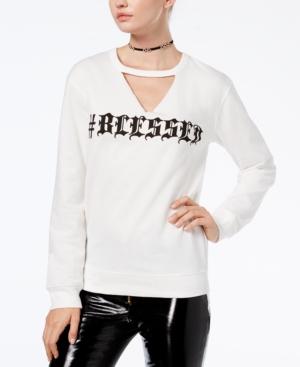 Hybrid Juniors' Choker #blessed Graphic Sweatshirt