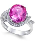 Pink Topaz (4-9/10 Ct. T.w.) And White Topaz (1/3 Ct. T.w.) Ring In Sterling Silver