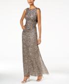 Adrianna Papell Cowl-back Sequined Gown