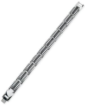 Esquire Men's Jewelry Diamond Link Bracelet (1 Ct. T.w.) In Stainless Steel, Created For Macy's