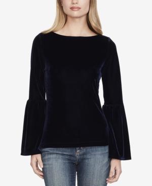 Jessica Simpson Juniors' Velvet Bell-sleeve Top
