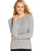 Karen Scott Marled Cable-knit Sweater, Only At Macy's