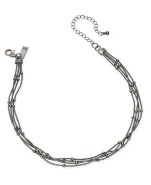 Inc International Concepts Hematite-tone Multi-chain Beaded Choker Necklace, Only At Macy's