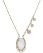 Inc International Concepts Gold-tone White Stone Asymmetrical Saturn Pendant Necklace, Only At Macy's