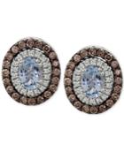Le Vian Chocolatier Aquamarine (1 Ct. T.w.) And Diamond (1-1/5 Ct. T.w.) Stud Earrings In 14k White Gold