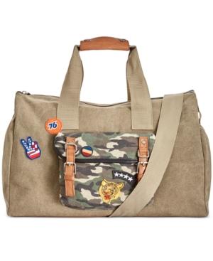Steve Madden Men's Canvas Camo Patchwork Duffel Bag