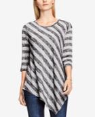 Two By Vince Camuto Striped Asymmetrical Top
