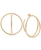 Three-dimensional Hoop Earrings In 14k Gold