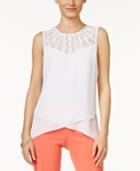 Thalia Sodi Layered Lace-trim Blouse, Created For Macy's
