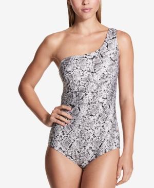 Calvin Klein One-shoulder Starburst One-piece Swimsuit, Created For Macy's Style Women's Swimsuit
