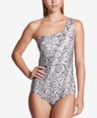 Calvin Klein One-shoulder Starburst One-piece Swimsuit, Created For Macy's Style Women's Swimsuit
