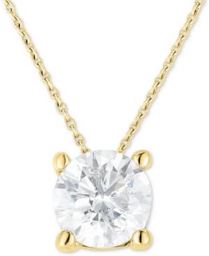 Diamond Solitaire 18 Pendant Necklace (1 Ct. T.w.) In 14k Gold