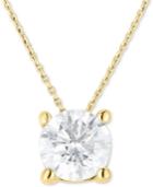 Diamond Solitaire 18 Pendant Necklace (1 Ct. T.w.) In 14k Gold