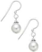 Jody Coyote Sterling Silver Earrings, White Crystal Pearl (8mm) Drop Earrings