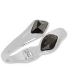 Robert Lee Morris Soho Silver-tone Jet Stone Hinged Bypass Bangle Bracelet