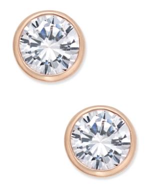Inc International Concepts Rose Gold-tone Round Crystal Stud Earrings, Only At Macy's